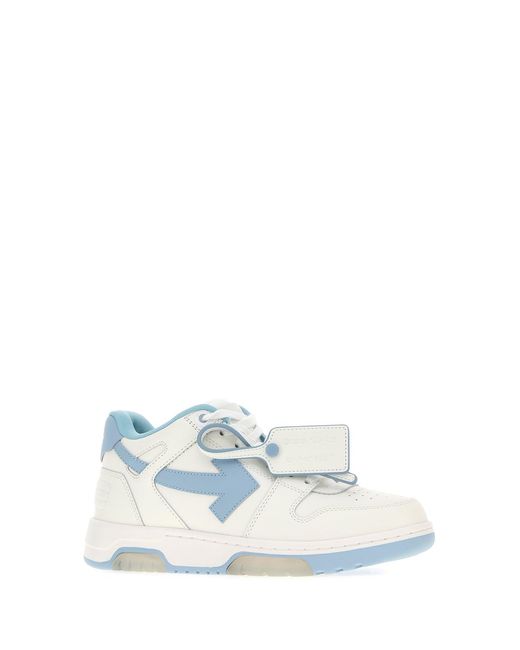 Off-White c/o Virgil Abloh Blue White Leather Out Of Office Sneakers