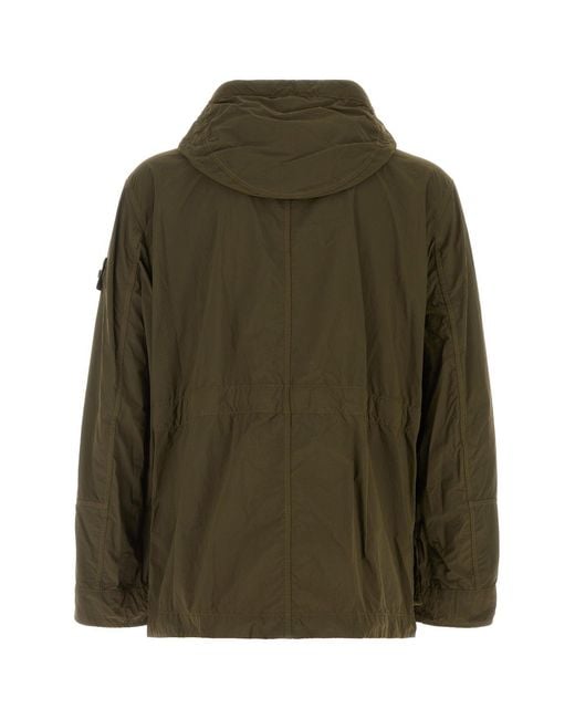 Stone Island Olive Green Nylon Parka for men