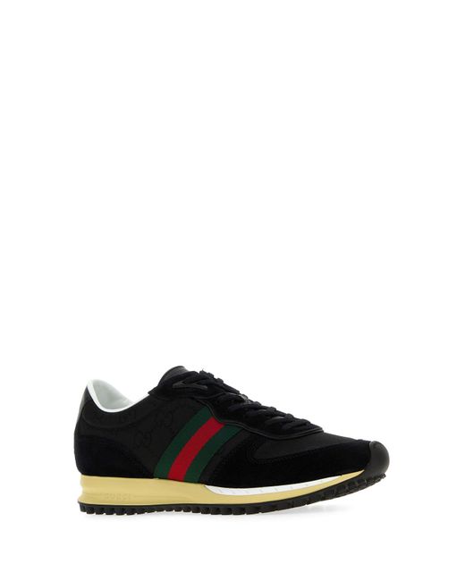 Sneakers Re-Motion nere in tessuto Original GG e pelle scamosciata di Gucci in Black da Uomo