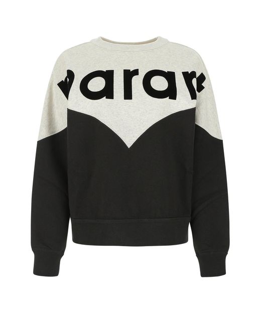 Isabel Marant Black Two-tone Cotton Blend Houston Sweatshirt
