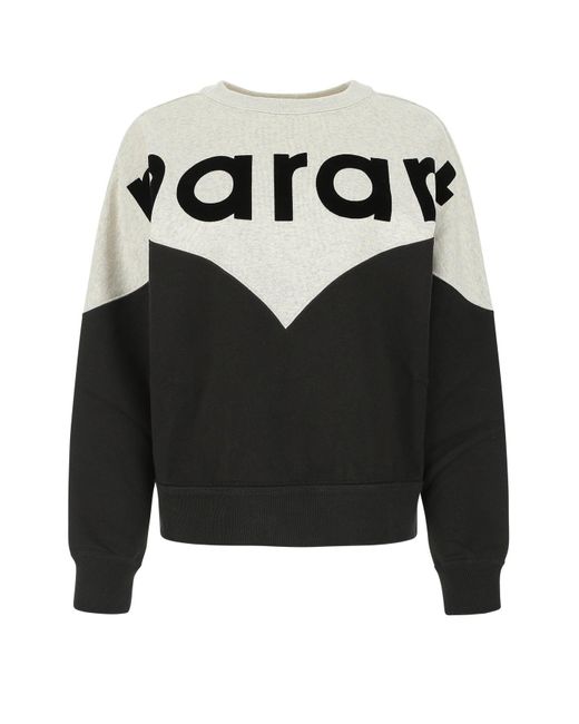 Isabel Marant Black Two-tone Cotton Blend Houston Sweatshirt