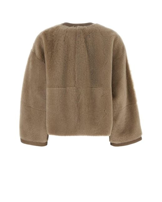 ATELIER Brown Beige Shearling Luana Jacket