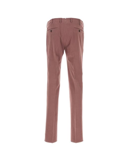PT Torino Red Antiqued Pink Stretch Modal Blend Pant for men