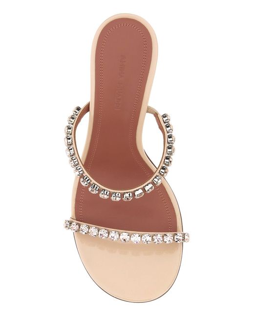 AMINA MUADDI White Skin Pink Leather Gigi Mules