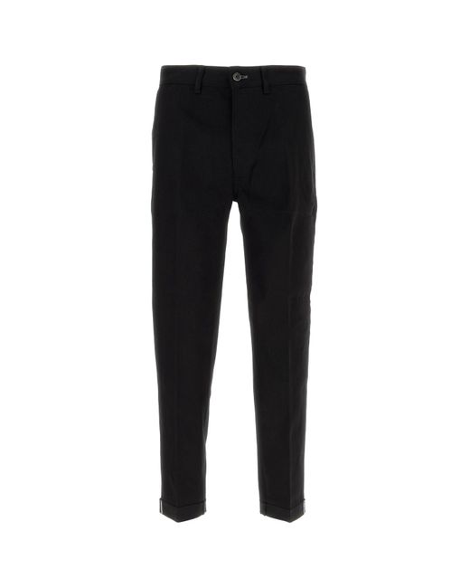 Pantalone in misto cotone stretch nero di Nine:inthe:morning in Black da Uomo