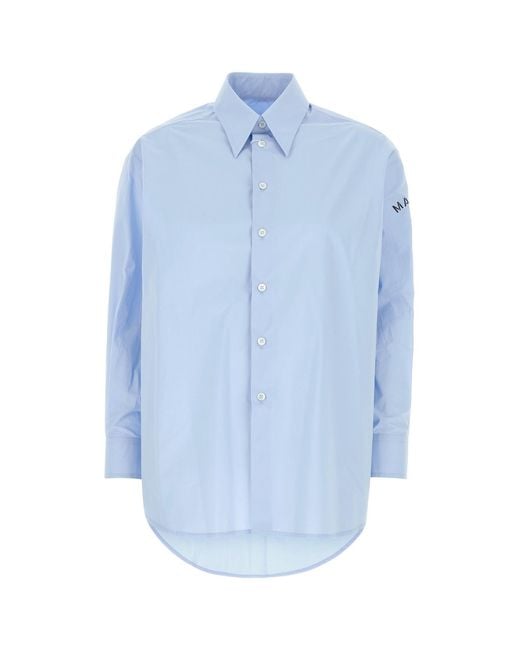 MM6 by Maison Margiela Light Blue Poplin Shirt