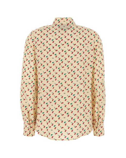 Valentino Garavani Natural Printed Crepe Shirt