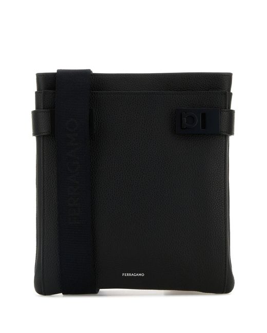 Borsa a tracolla in pelle nera di Ferragamo in Black da Uomo
