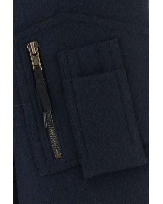 Maison Margiela Blue Two-tone Wool Bomber Jacket