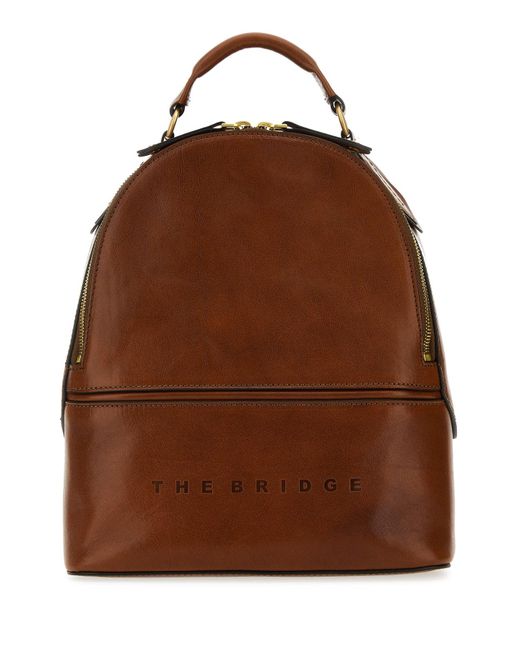 Zaino Daphne in pelle marrone di The Bridge in Brown