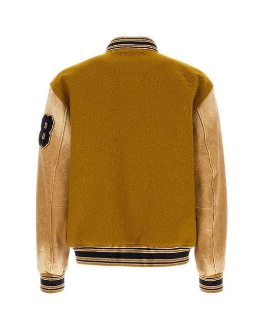 Golden Goose Deluxe Brand Metallic Ochre Wool Aleandro Bomber Jacket for men