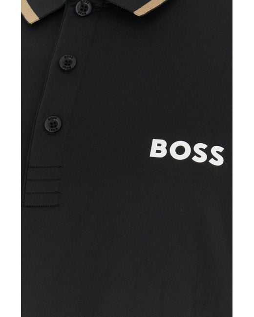 Boss Black Stretch Polyester Polo Shirt for men