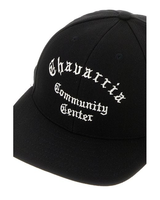 Willy Chavarria Black Canvas Baseball Cap for men