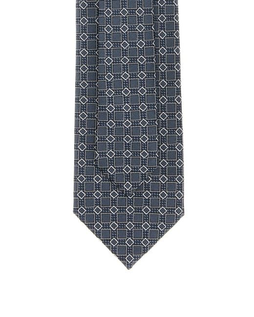 Brioni Gray Embroidered Silk Tie for men
