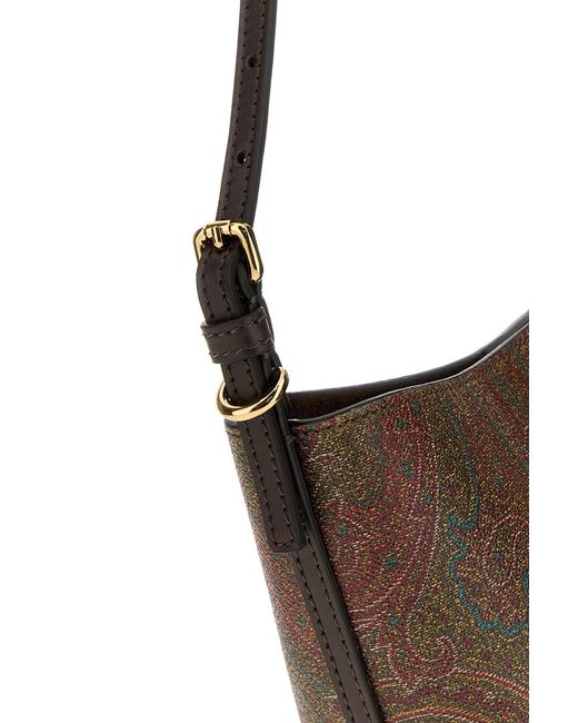 Etro Brown Printed Canvas Shoulder Bag