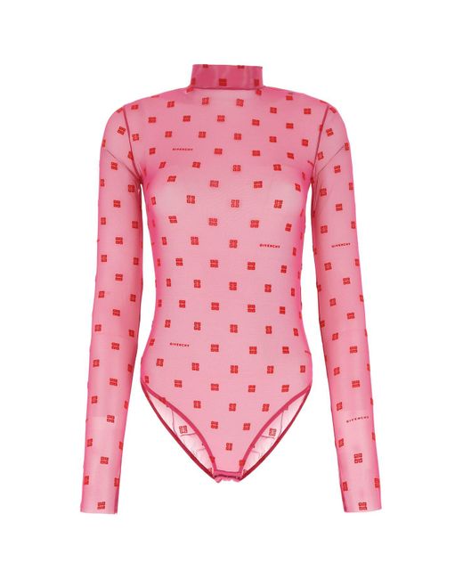 Givenchy Mesh Bodysuit in Pink | Lyst