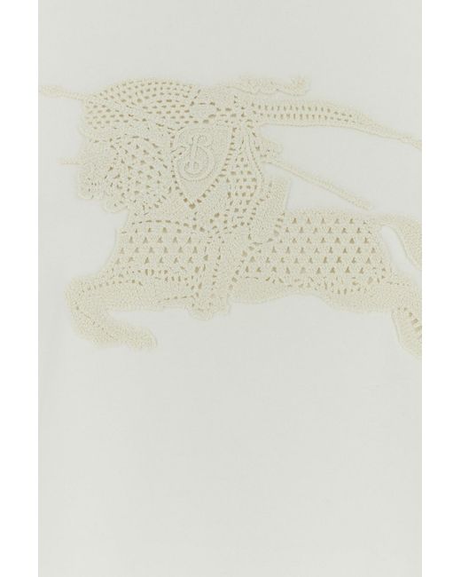 Burberry White Logo Crew Neck T-Shirt