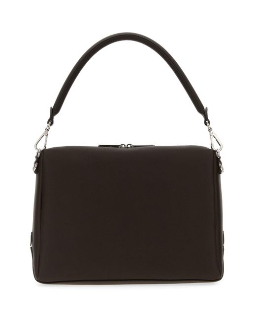 Borsa a spalla Lui Large in pelle testa di moro di Fendi in Black da Uomo