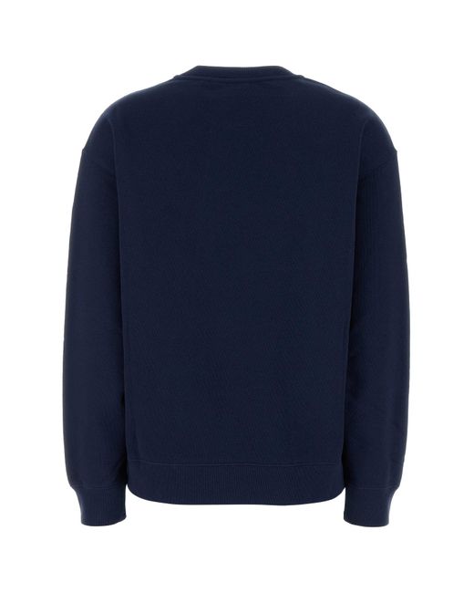 Felpa in cotone blu navy di Jil Sander in Blue
