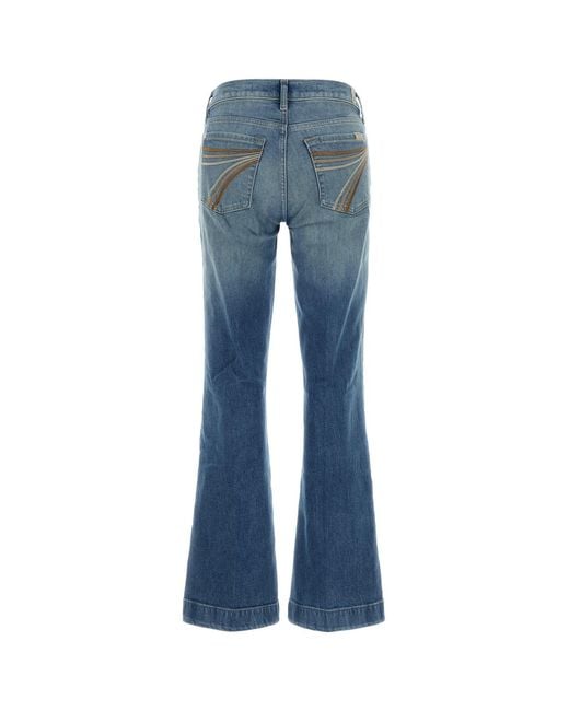 7 For All Mankind Blue Stretch Denim Dojo Jeans