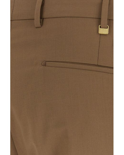Pantalone in lana stretch fango di PT Torino in Natural da Uomo