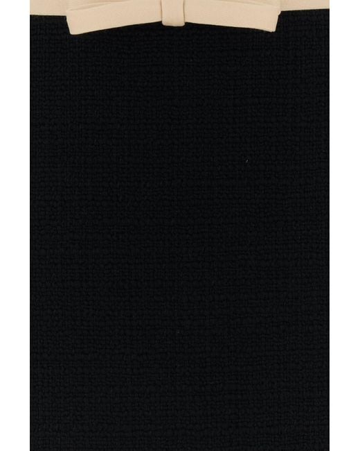 Valentino Garavani Black Tweed Mini Skirt