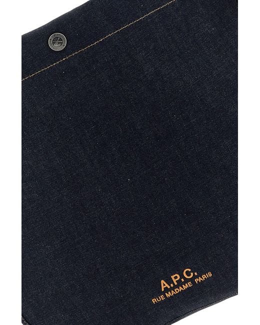 A.P.C. Blue Denim Besace Shopping Bag for men