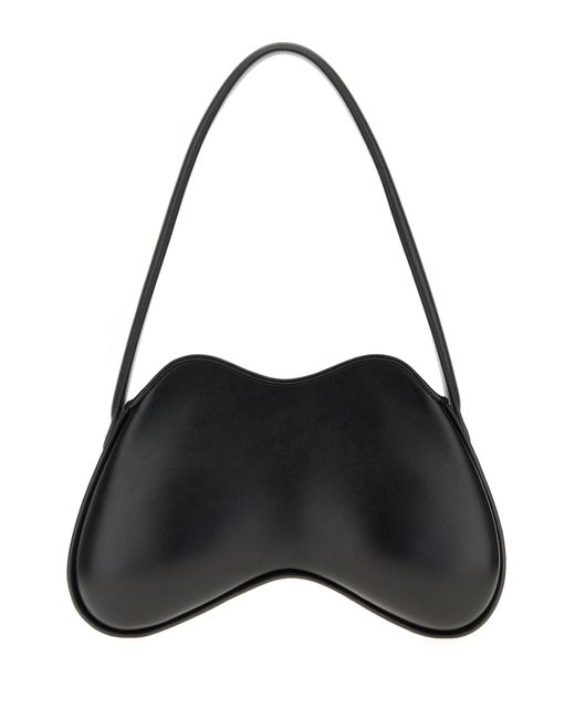 DIESEL Black Leather Synthetic Leather Double-D Shoulder Bag