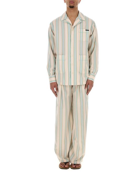 Dolce & Gabbana White Embroidered Jersey Shirt for men