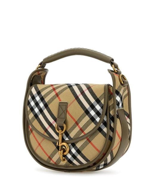 Borsa a mano in tela ricamata di Burberry in Multicolor