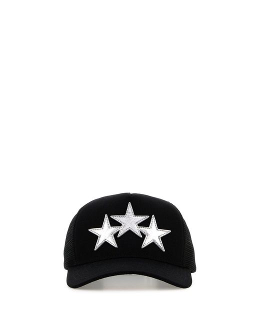 Amiri Black 3 Star Metallic Trucker Hat for men