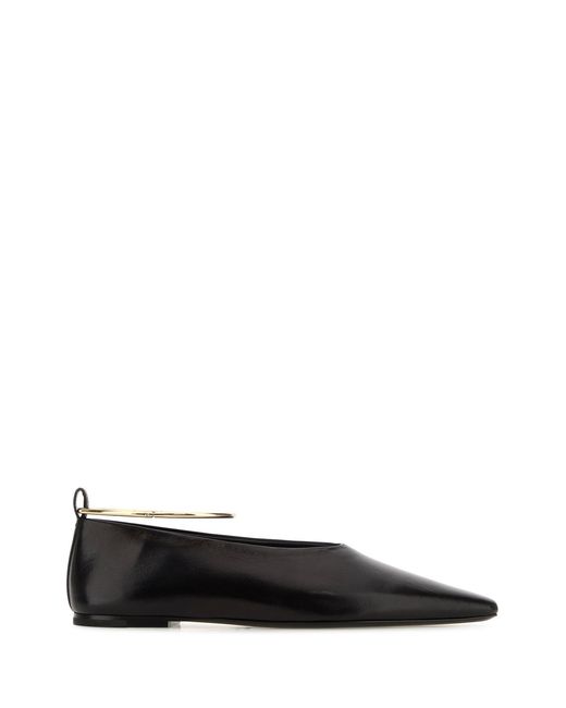 Jil Sander Black Leather Ballerinas