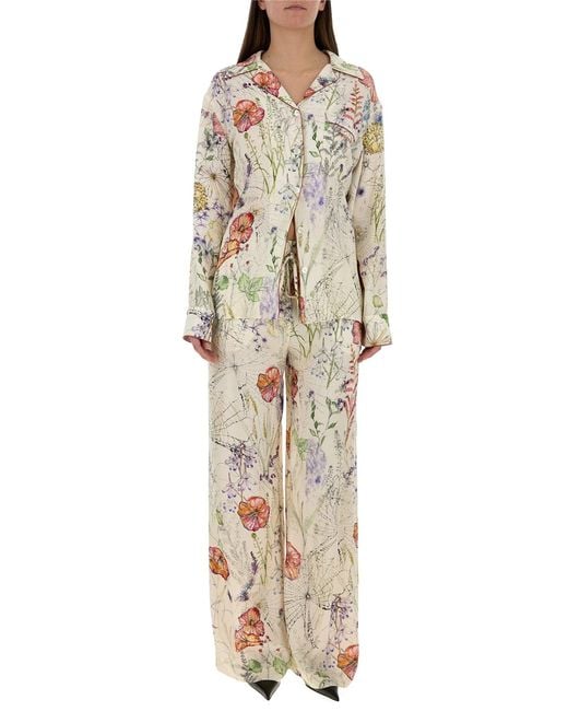 McQueen White Printed Crepe Pyjamas Pant