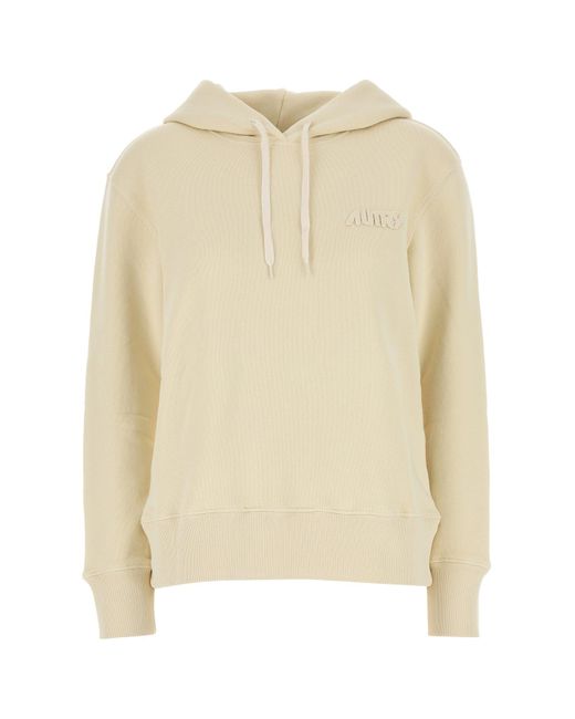 Felpa Main Wom in cotone crema di Autry in Natural