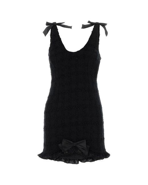 Alessandra Rich Black Bouclé Mini Dress