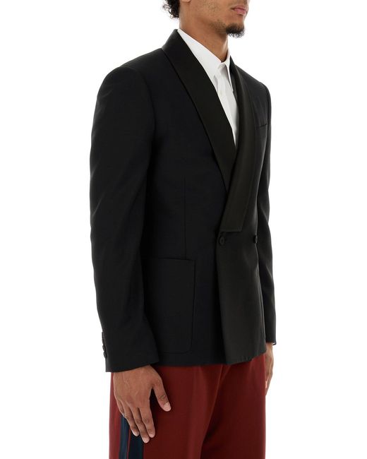 McQueen Black Wool Blend Blazer for men