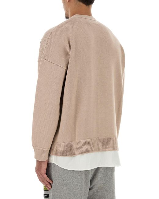 MM6 by Maison Margiela Natural Beige Wool And Acrylic Cardigan for men