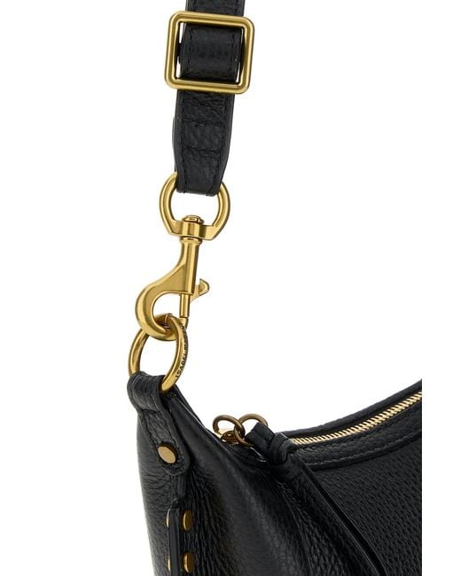 Isabel Marant Black Leather Oskan Moon Crossbody Bag