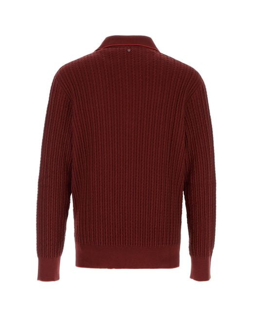 Ferragamo Red Salvatore Cotton Blend Sweater for men