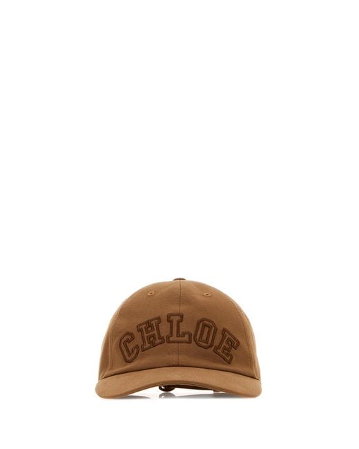 Chloé Brown Camel Twill Baseball Cap