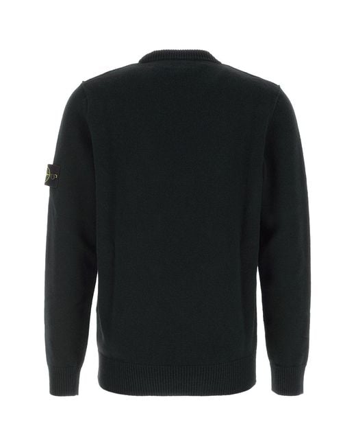 Stone Island Black Wool Blend Sweater for men