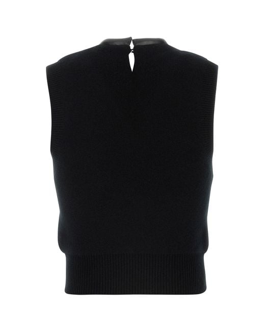 Alexander Wang Black Stretch Wool Blend Vest