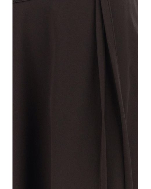 Agnona Black Brown Stretch Poplin Skirt