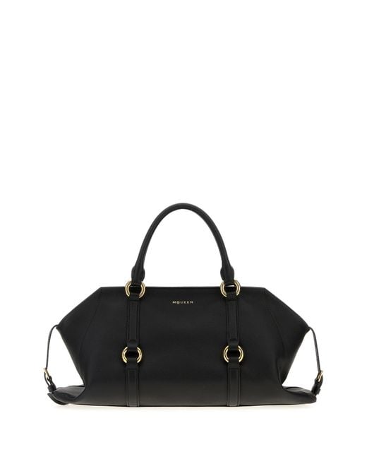 McQueen Black Leather Medium Farringdon Handbag