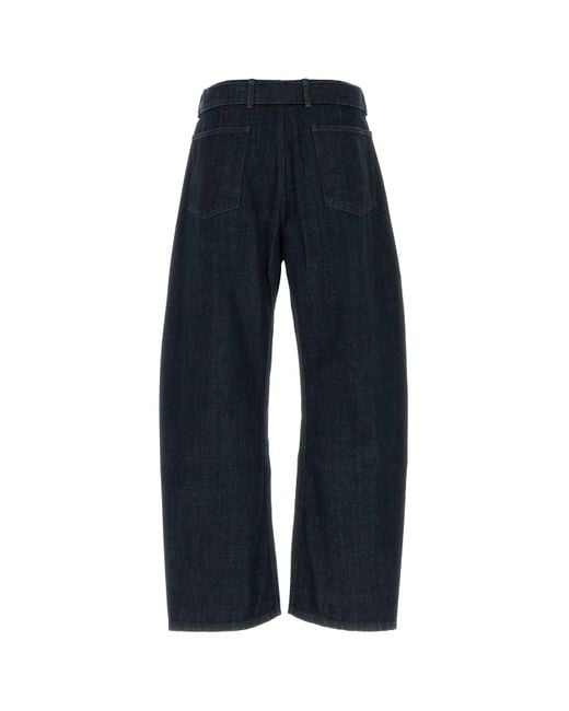 Lemaire Blue Denim Wide-leg Twisted Belted Jeans for men