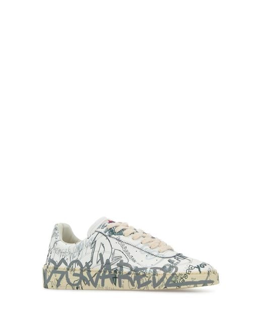 DSquared² White Dsquared Printed Leather Rider Sneakers for men