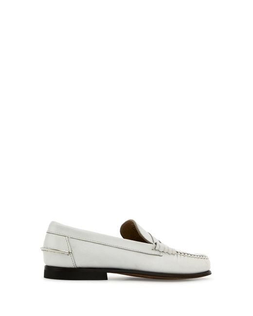 Sebago White Leather Danielle Pop Loafers