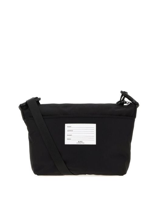 A.P.C. Black Canvas Trek Crossbody Bag for men