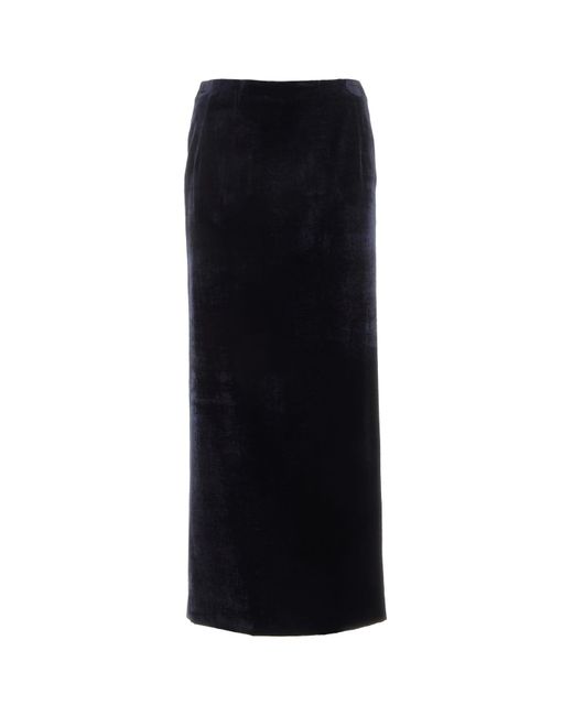 Fendi Black Dark Blue Velvet Skirt