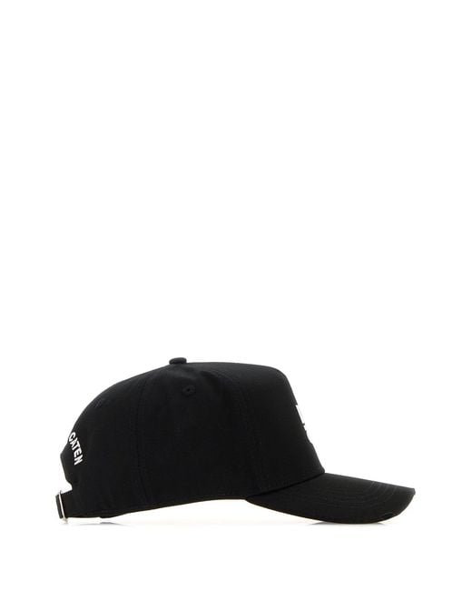 DSquared² Black Cotton Baseball Cap for men